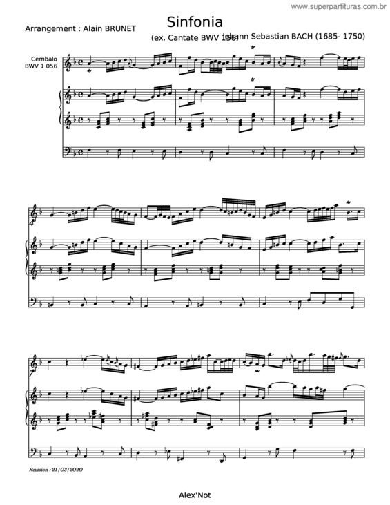 Partitura da música Sinfonia 15 – Johann Sebastian Bach v.5