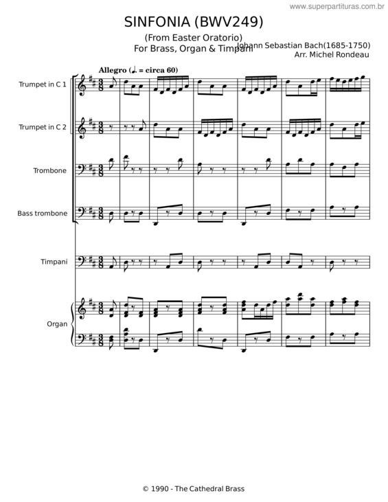 Partitura da música Sinfonia 15 – Johann Sebastian Bach v.6