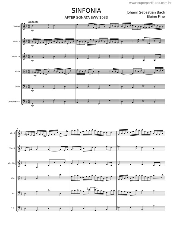 Partitura da música Sinfonia 15 – Johann Sebastian Bach v.7