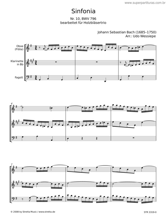 Partitura da música Sinfonia 15 – Johann Sebastian Bach v.8
