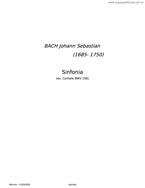 Partitura da música Sinfonia 15 – Johann Sebastian Bach