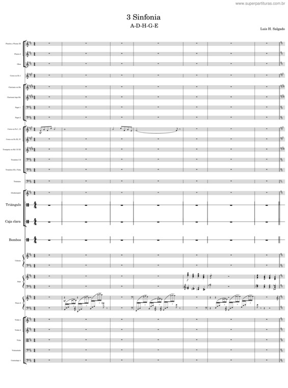 Partitura da música Sinfonia 3 Luis Humberto Salgado C 1–70