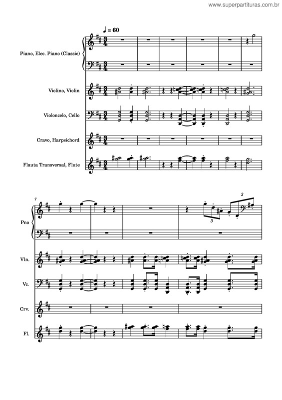 Partitura da música Sinfonia 5, Movimento 2 – Yuki Ehms