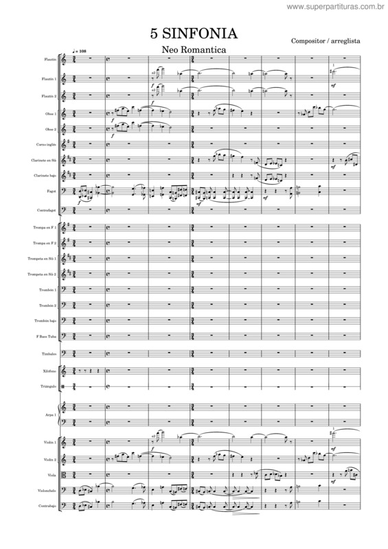 Partitura da música Sinfonia 5 Luis Humberto Salgado 1/4