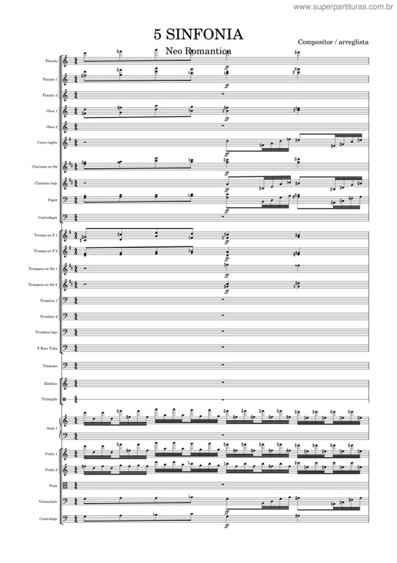 Partitura da música Sinfonia 5 Luis Humberto Salgado 2/4
