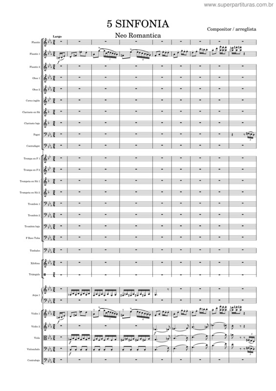 Partitura da música Sinfonia 5 Luis Humberto Salgado 4/4