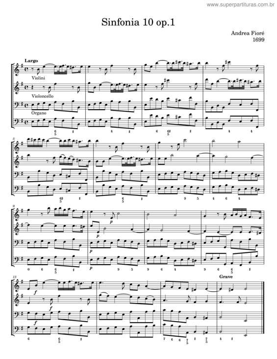 Partitura da música Sinfonia 6 – Andrea Stefano Fioré