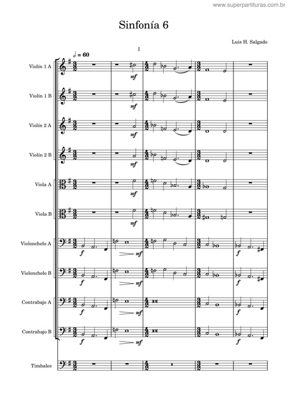 Partitura da música Sinfonía 6 – Luis Humberto Salgado Complete