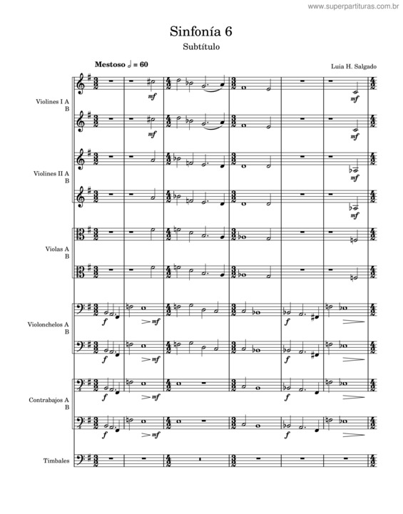 Partitura da música Sinfonia 6 Salgado