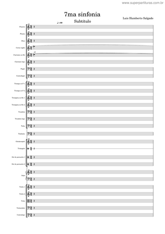 Partitura da música Sinfonia 7 Luis Humberto Salgado 1 Movimiento Sinfonia 7 Luis Humberto Salgado I Mov