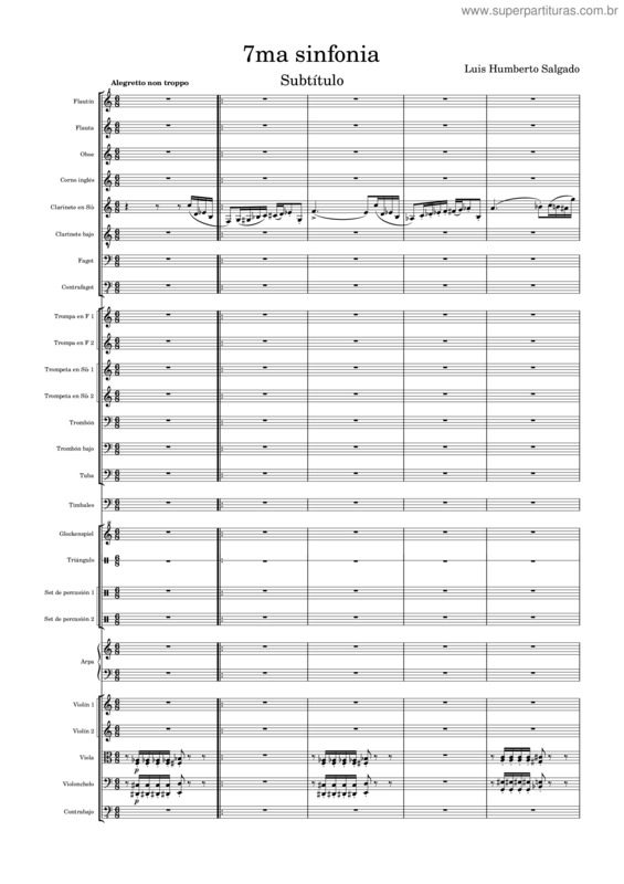 Partitura da música Sinfonia 7 Luis Humberto Salgado 3 Movimiento