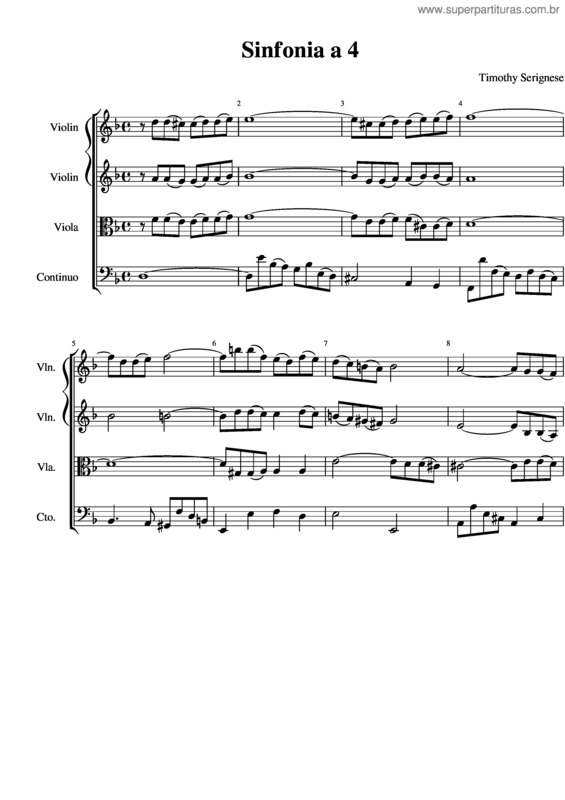 Partitura da música Sinfonia A 4
