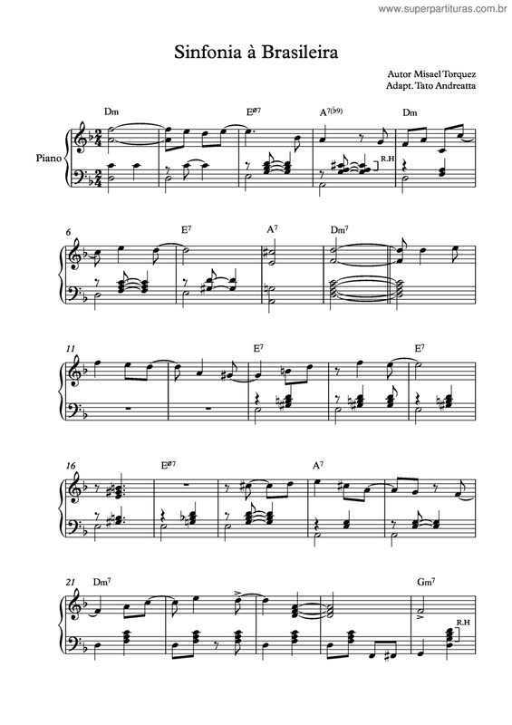 Partitura da música Sinfonia À Brasileira