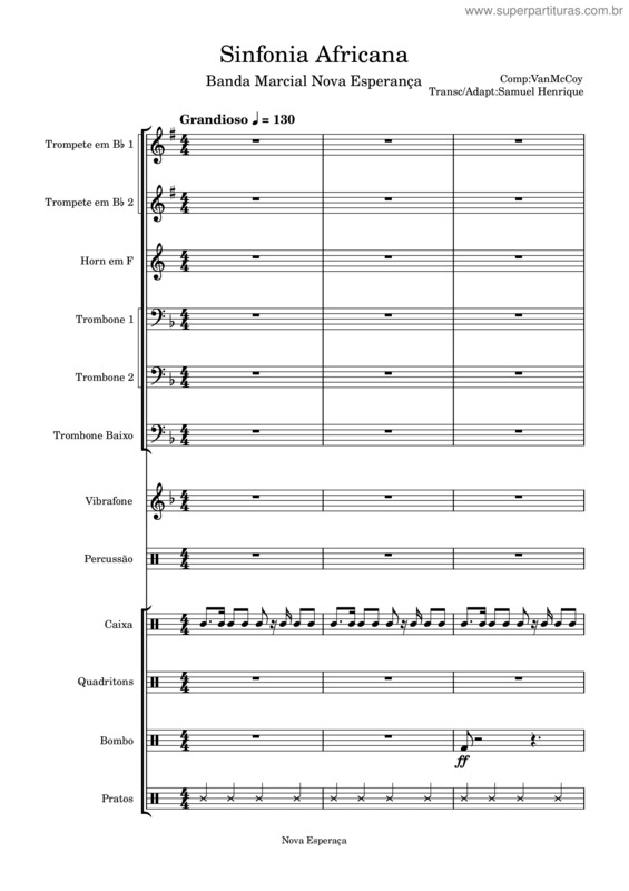 Partitura da música Sinfonia Africana