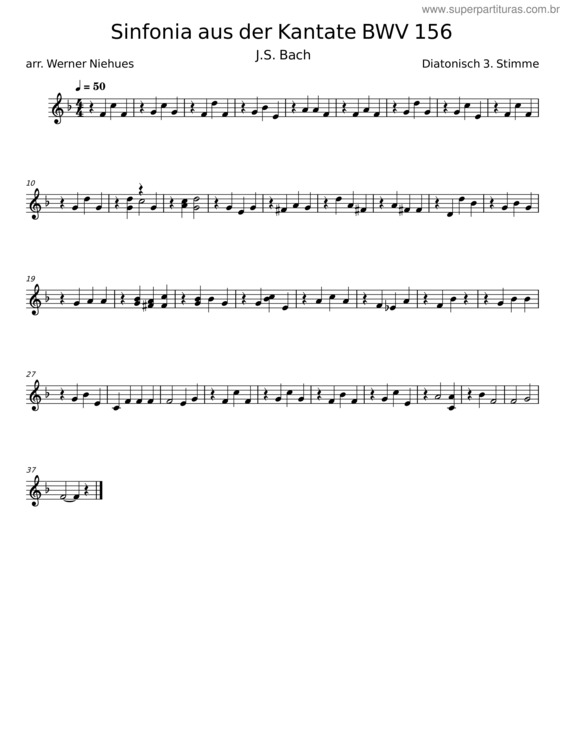 Partitura da música Sinfonia Aus Der Kantate Bwv 156 – J. S. Bach