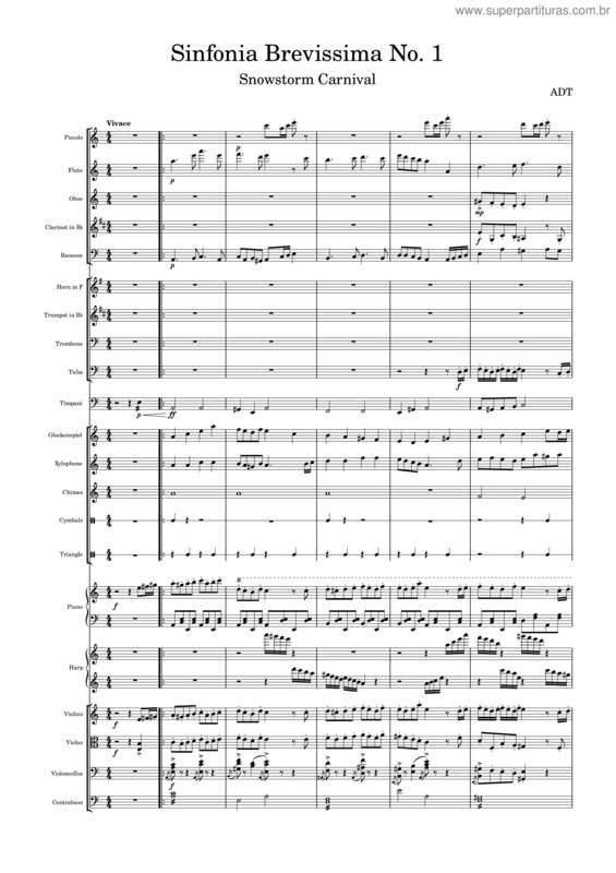 Partitura da música Sinfonia Brevissima Mvmt. 1