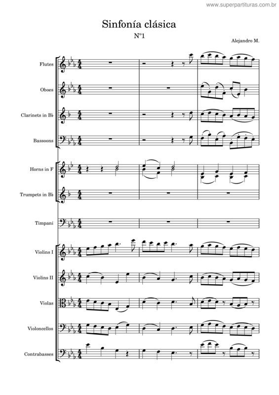 Partitura da música Sinfonia Clásica