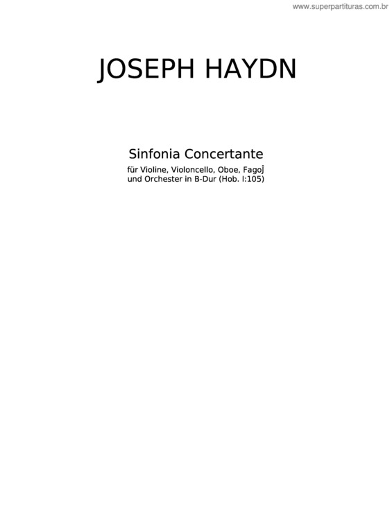 Partitura da música Sinfonia Concertante In B–Flat Major, Hob.I:105 – Joseph Haydn