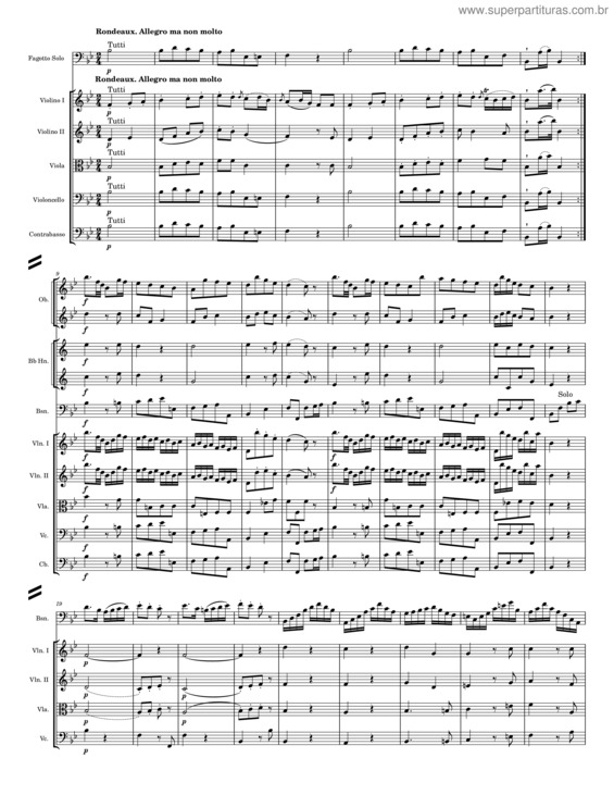Partitura da música Sinfonia Concertante Per Il Fagotto Solo – F. A. Hoffmeister