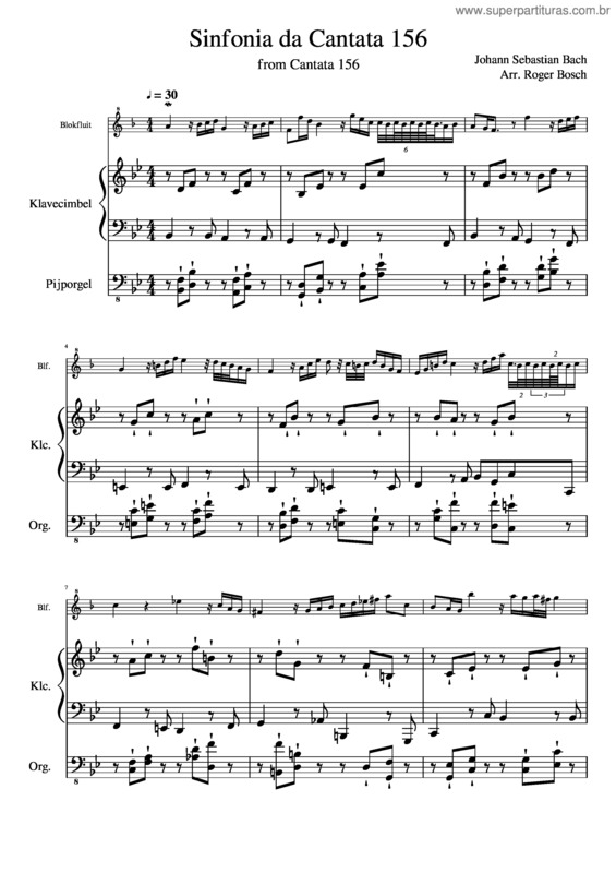 Partitura da música Sinfonia Da Cantata 156 v.2