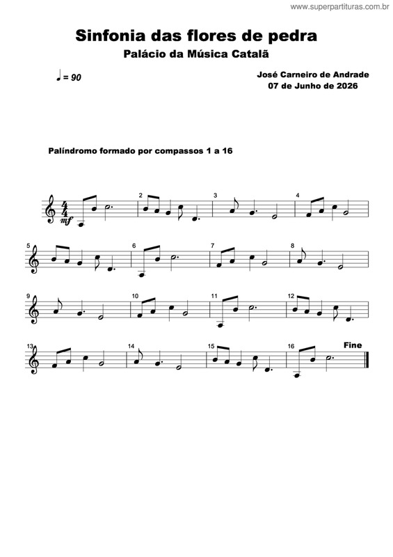 Partitura da música Sinfonia Das Flores De Pedra