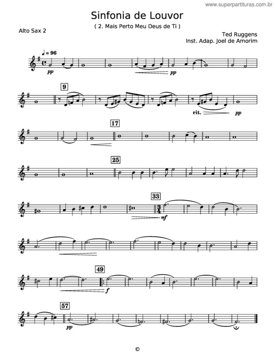 Partitura da música Sinfonia De Louvor – Ted Ruggens v.2