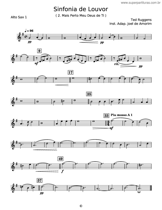 Partitura da música Sinfonia De Louvor – Ted Ruggens