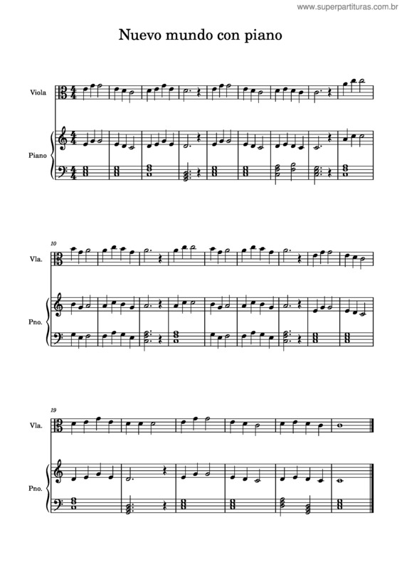 Partitura da música Sinfonía Del Nuevo Mundo – Anton Dvorák v.2