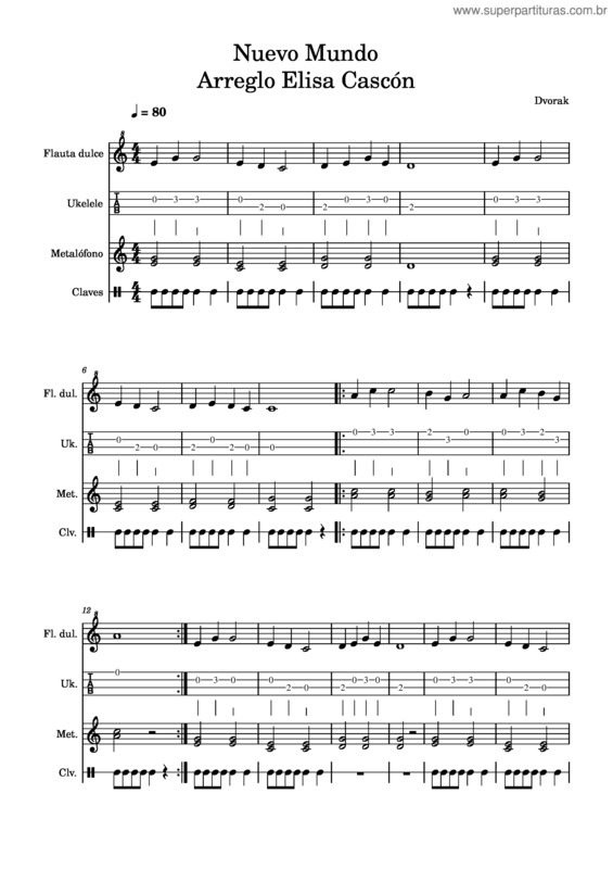 Partitura da música Sinfonía Del Nuevo Mundo – Anton Dvorák v.3