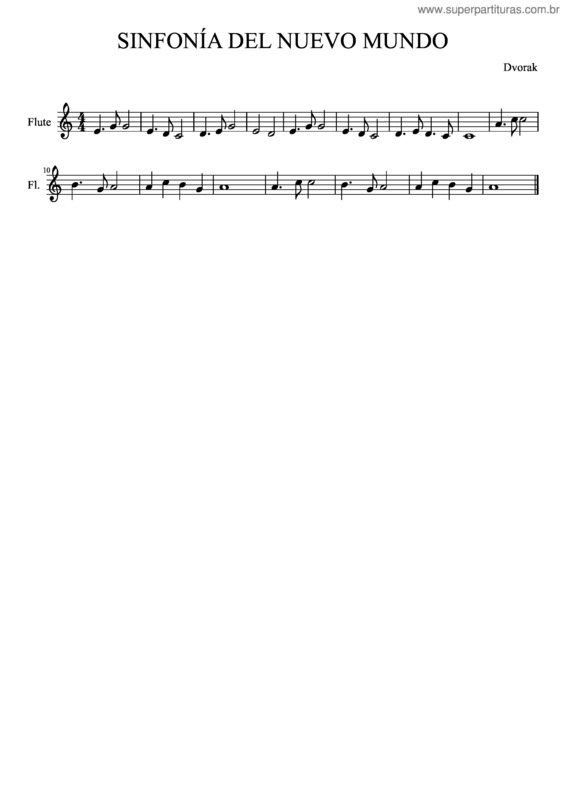 Partitura da música Sinfonía Del Nuevo Mundo v.3