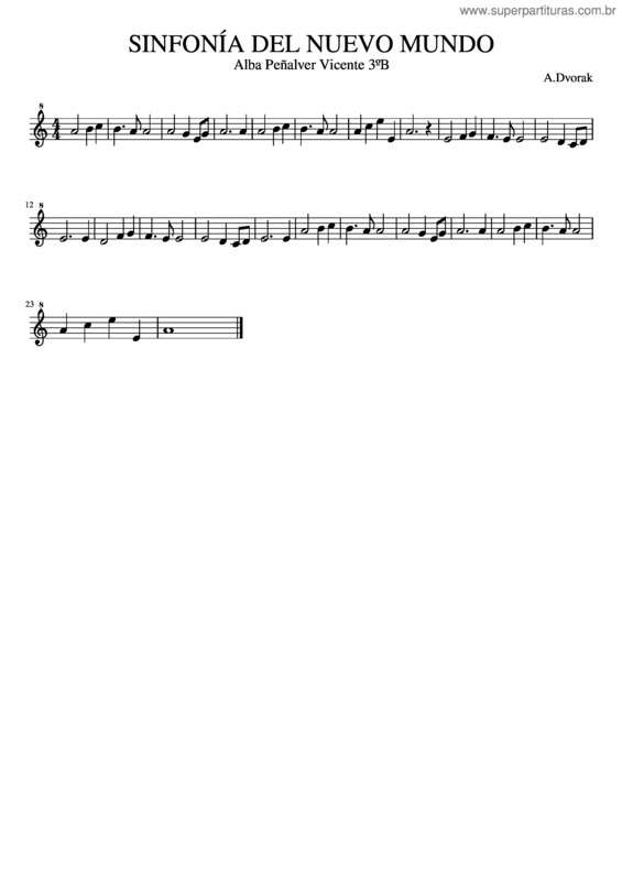 Partitura da música Sinfonía Del Nuevo Mundo v.5
