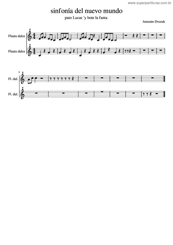 Partitura da música Sinfonía Del Nuevo Mundo v.6