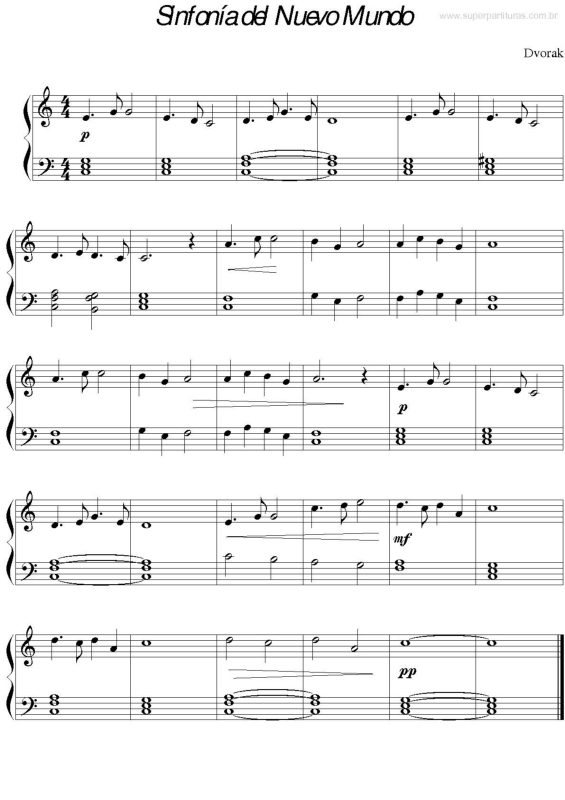 Partitura da música Sinfonía del Nuevo Mundo