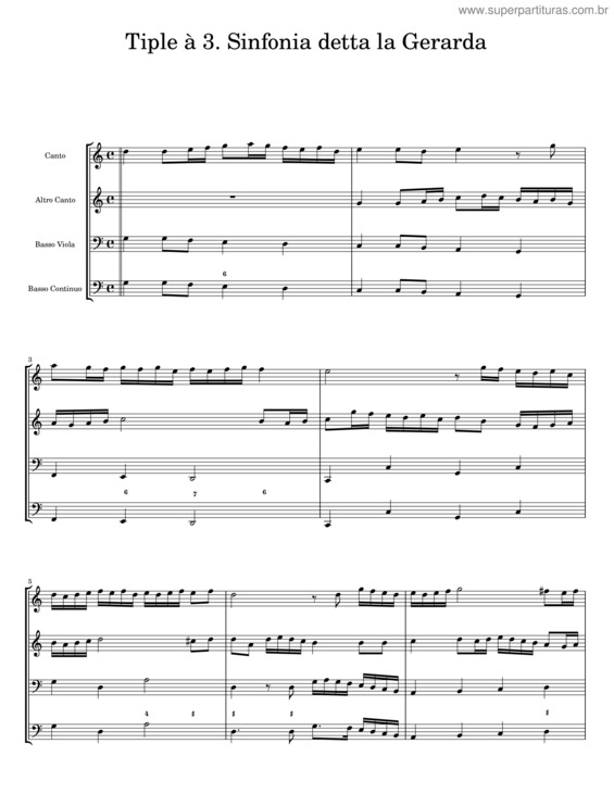 Partitura da música Sinfonia Detta La Gerarda
