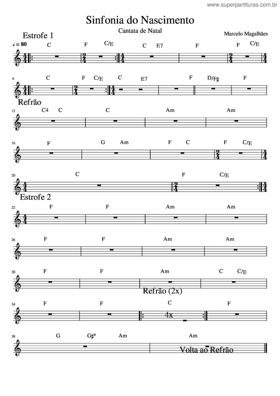 Partitura da música Sinfonia Do Nascimento Cantata De Natal