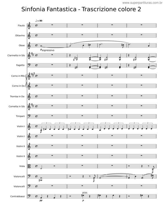 Partitura da música Sinfonia Fantastica