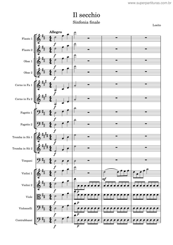 Partitura da música Sinfonia Finale