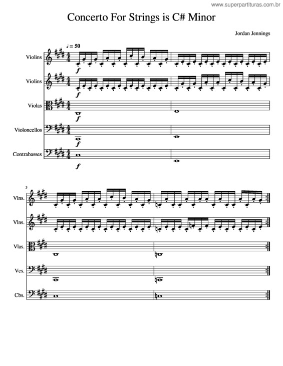 Partitura da música Sinfonia For Strings Is C Minor