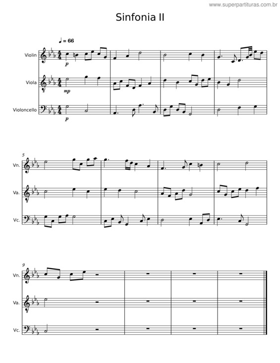 Partitura da música Sinfonia Ii v.4