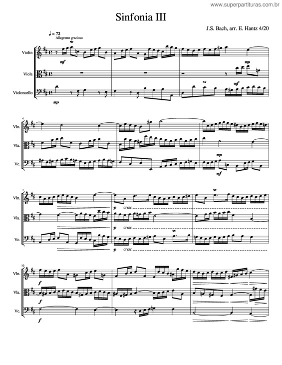 Partitura da música Sinfonia Iii