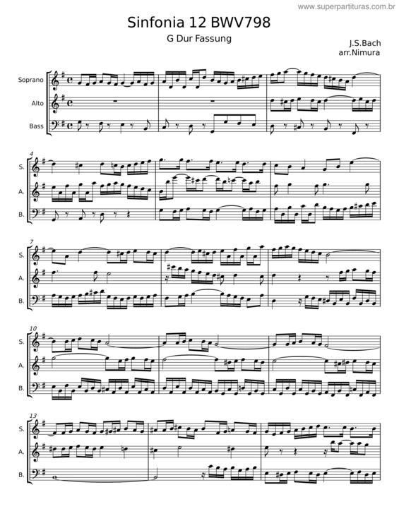 Partitura da música Sinfonia In A Major, Bwv 798 – Johann Sebastian Bach v.3
