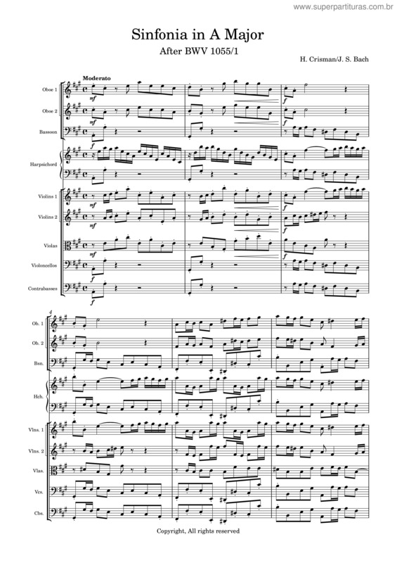 Partitura da música Sinfonia In A Major