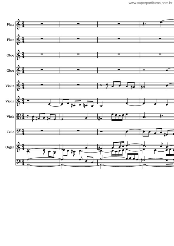 Partitura da música Sinfonia In A Minor v.2