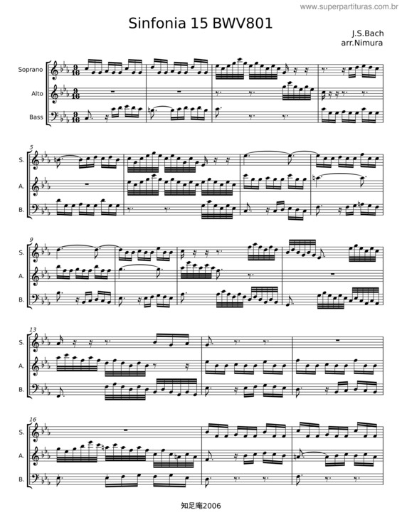 Partitura da música Sinfonia In B Minor, Bwv 801 – Johann Sebastian Bach v.2