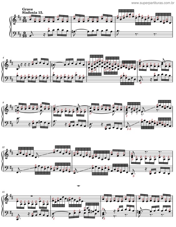 Partitura da música Sinfonia In B Minor, Bwv 801 – Johann Sebastian Bach