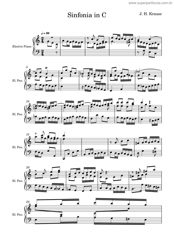 Partitura da música Sinfonia In C v.2
