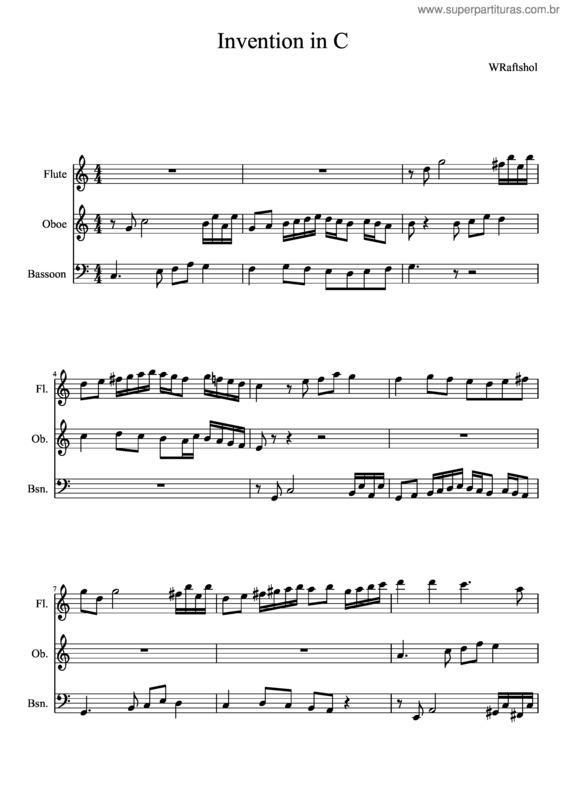 Partitura da música Sinfonia In C