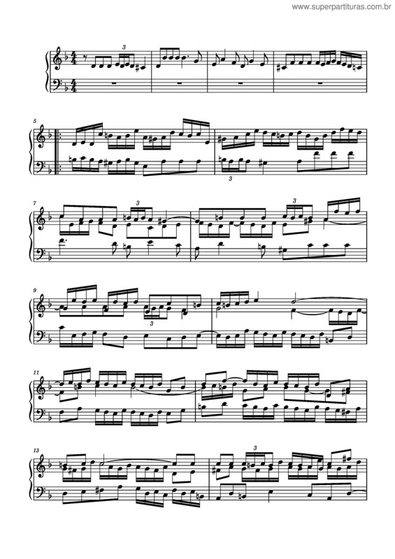 Partitura da música Sinfonia In D Minor