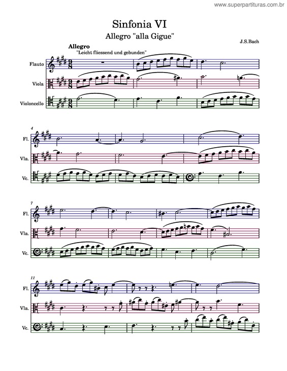 Partitura da música Sinfonia In E Major, Bwv 792 – Johann Sebastian Bach