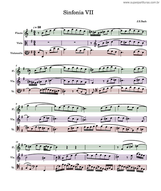 Partitura da música Sinfonia In E Minor, Bwv 793 – Johann Sebastian Bach